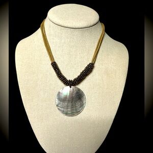 Lia Sophia Multi Cord Beaded Mother of Pearl Necklace. (F-D)